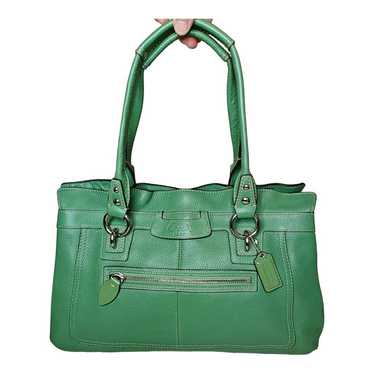 Coach Penelope Leather Large Shopper Tote Green Zi