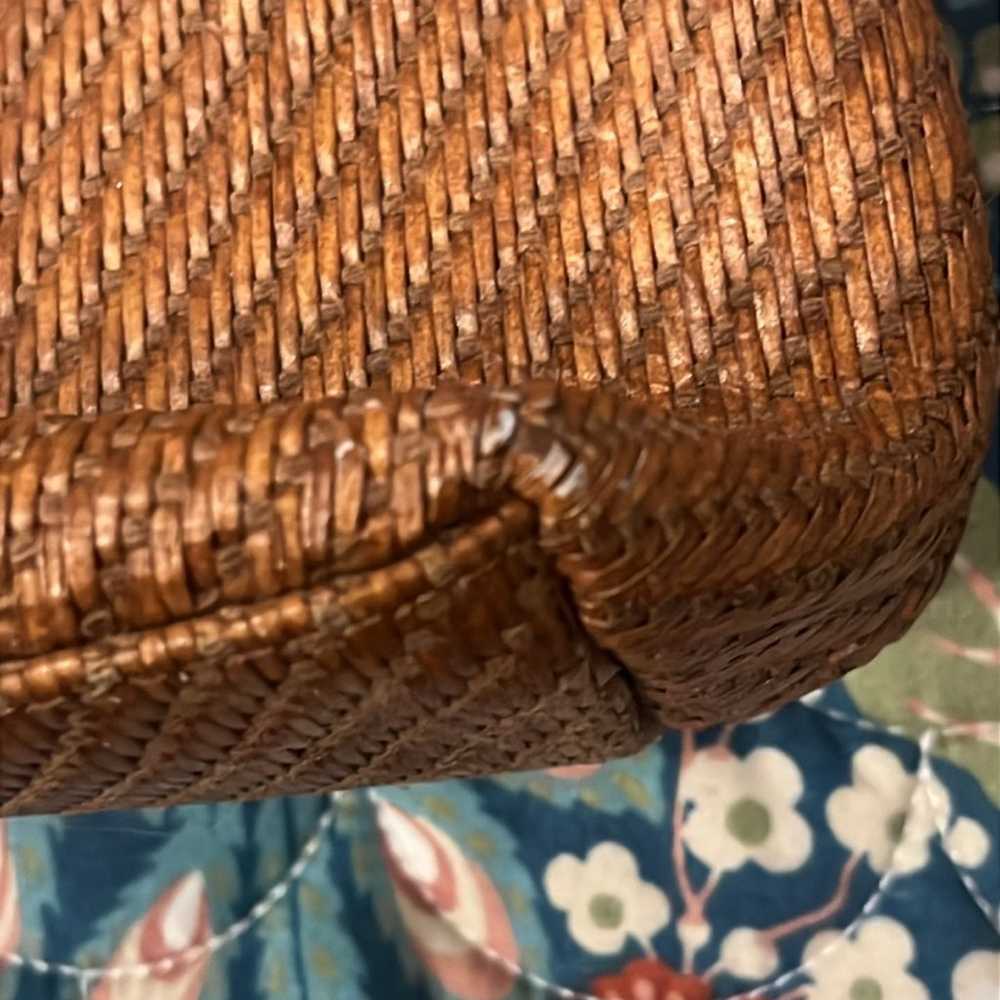 Vintage Fossil Woven Raffia bag - image 11