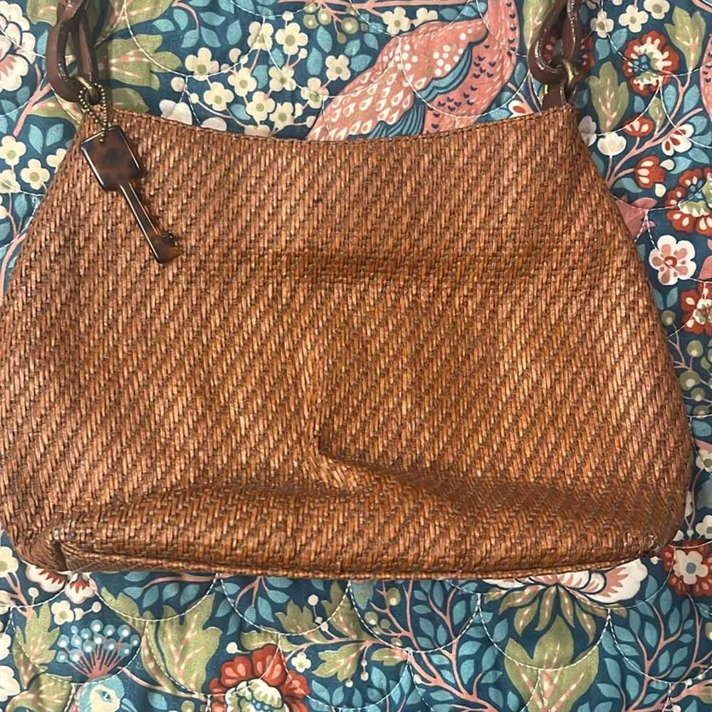 Vintage Fossil Woven Raffia bag - image 2