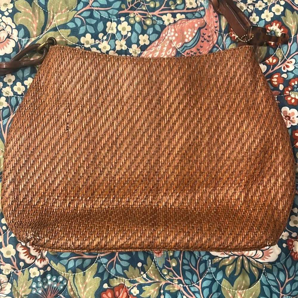 Vintage Fossil Woven Raffia bag - image 6