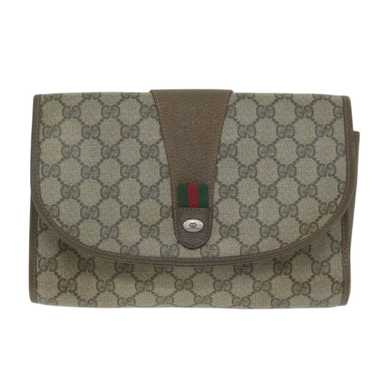 Gucci Ophidia Beige Canvas Clutch Bag (Pre-Owned) - image 1