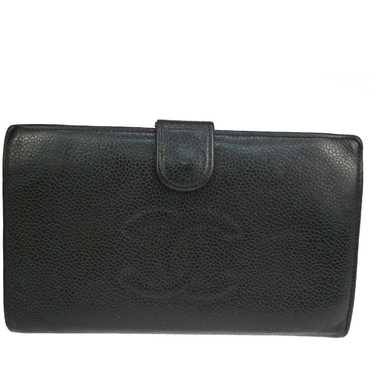 Chanel Logo Cc Black Leather Wallet (Pre-Owned) - image 1