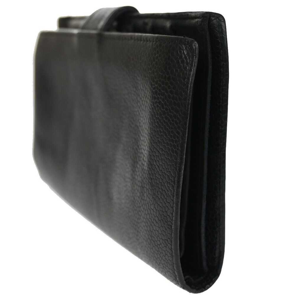 Chanel Logo Cc Black Leather Wallet (Pre-Owned) - image 4