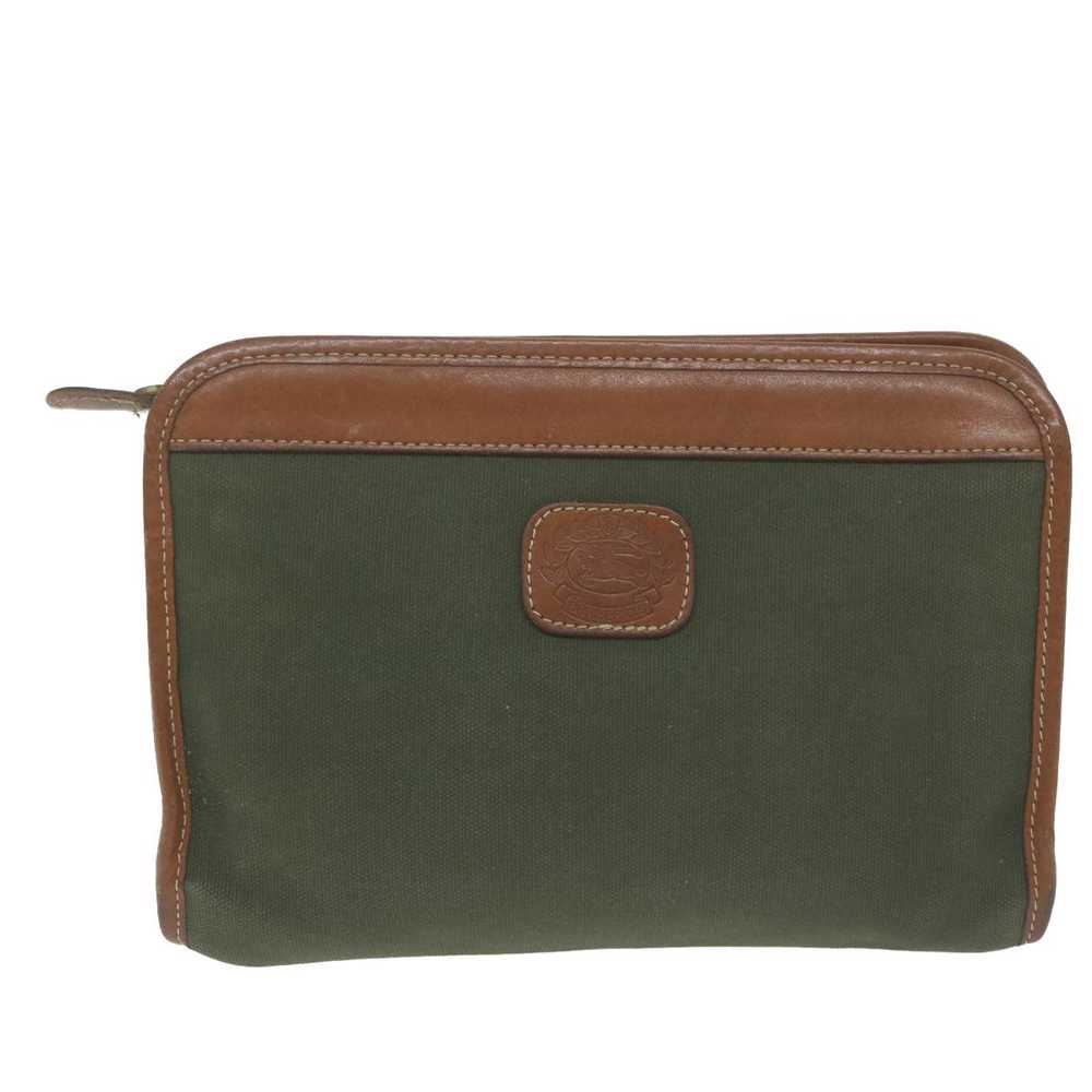 Burberry Khaki Canvas Clutch Bag (Pre-Owned) - image 1