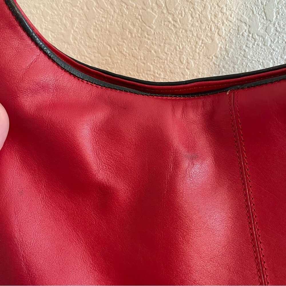 Tod’s Y2K Rare Red Leather Bottom Studded Shoulde… - image 10