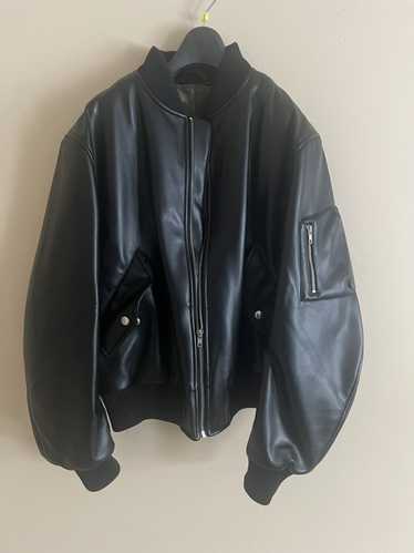 Random Identities faux leather bomber jacket