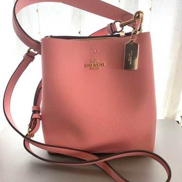 NEW Coach Small Town store Bucket Red Pebbled Leather Convertible Crossbody Bag NWT