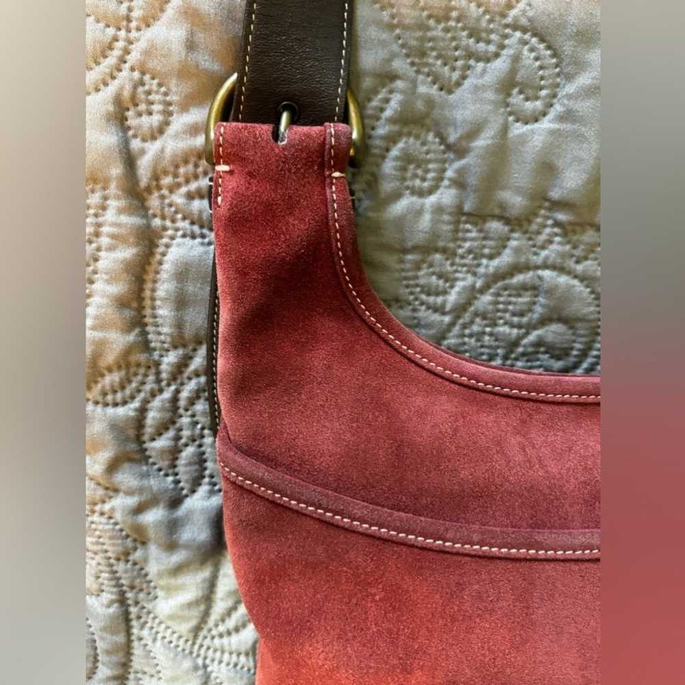 Coach Vintage Burgundy Suede Crossbody - image 10