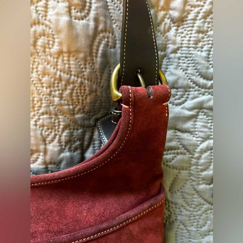 Coach Vintage Burgundy Suede Crossbody - image 11