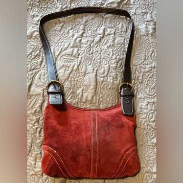 Coach Vintage Burgundy Suede Crossbody - image 1