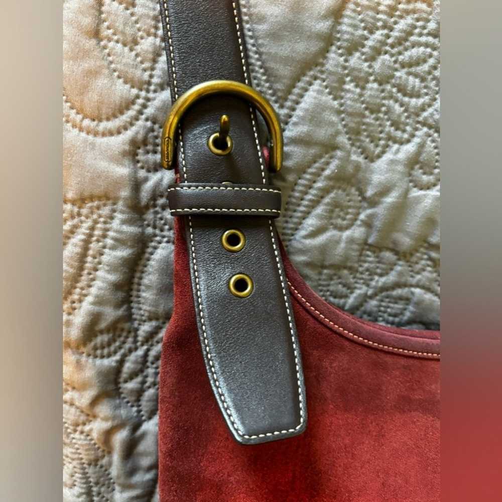 Coach Vintage Burgundy Suede Crossbody - image 2