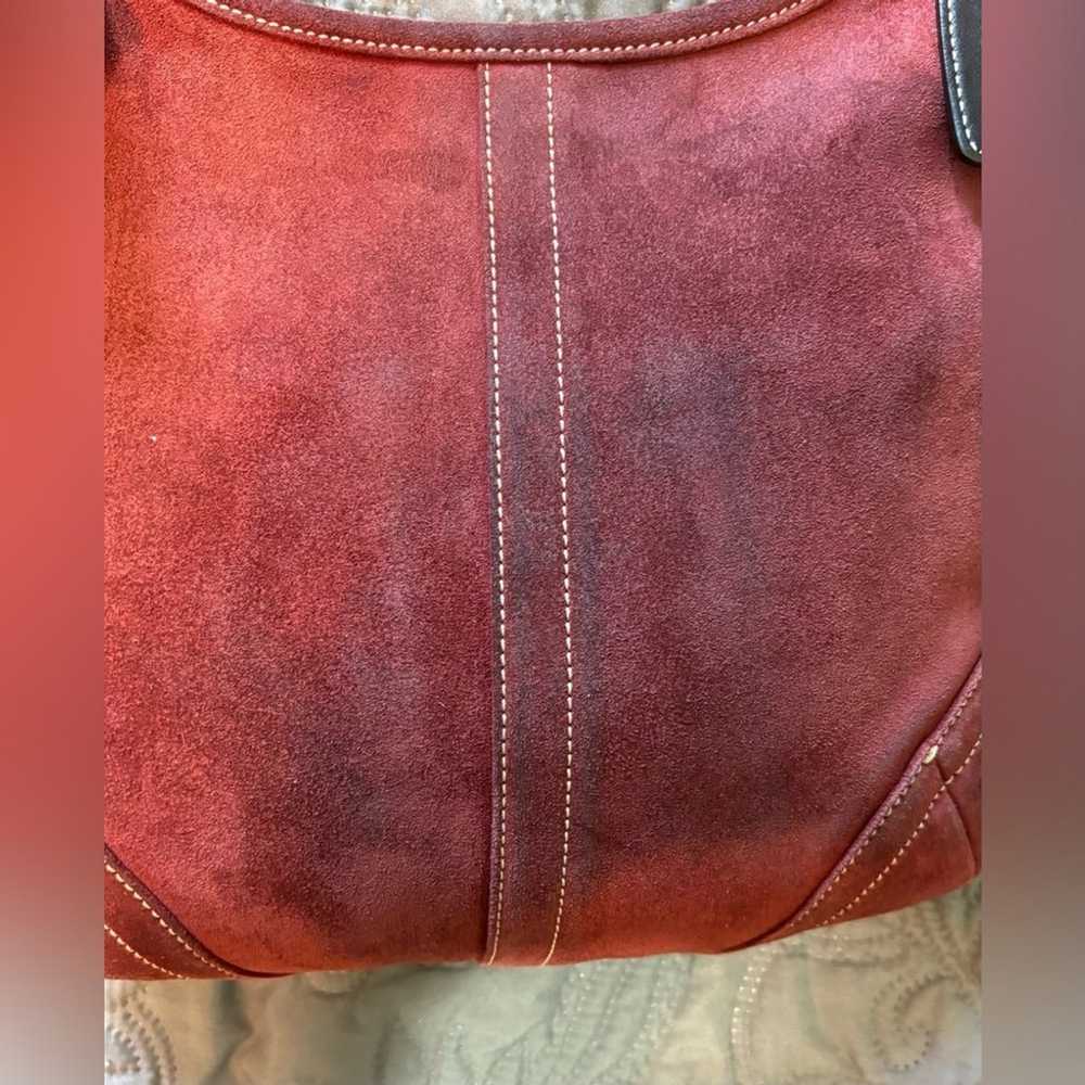 Coach Vintage Burgundy Suede Crossbody - image 4