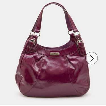 Coach Purple Patent Leather Madison Maggie Hobo