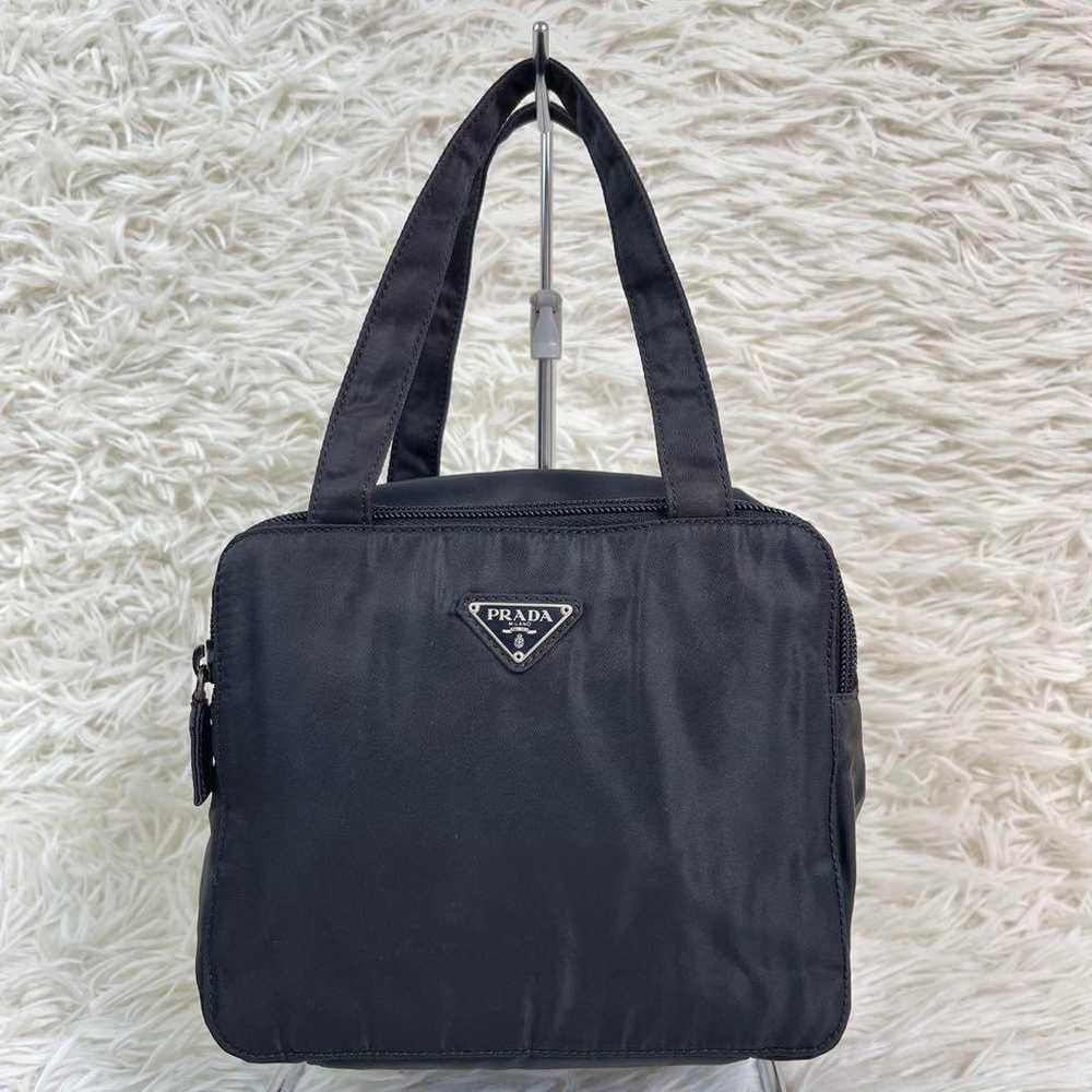 PRADA✨ Nylon Vanity Bag Triangle Plate Black Trav… - image 2