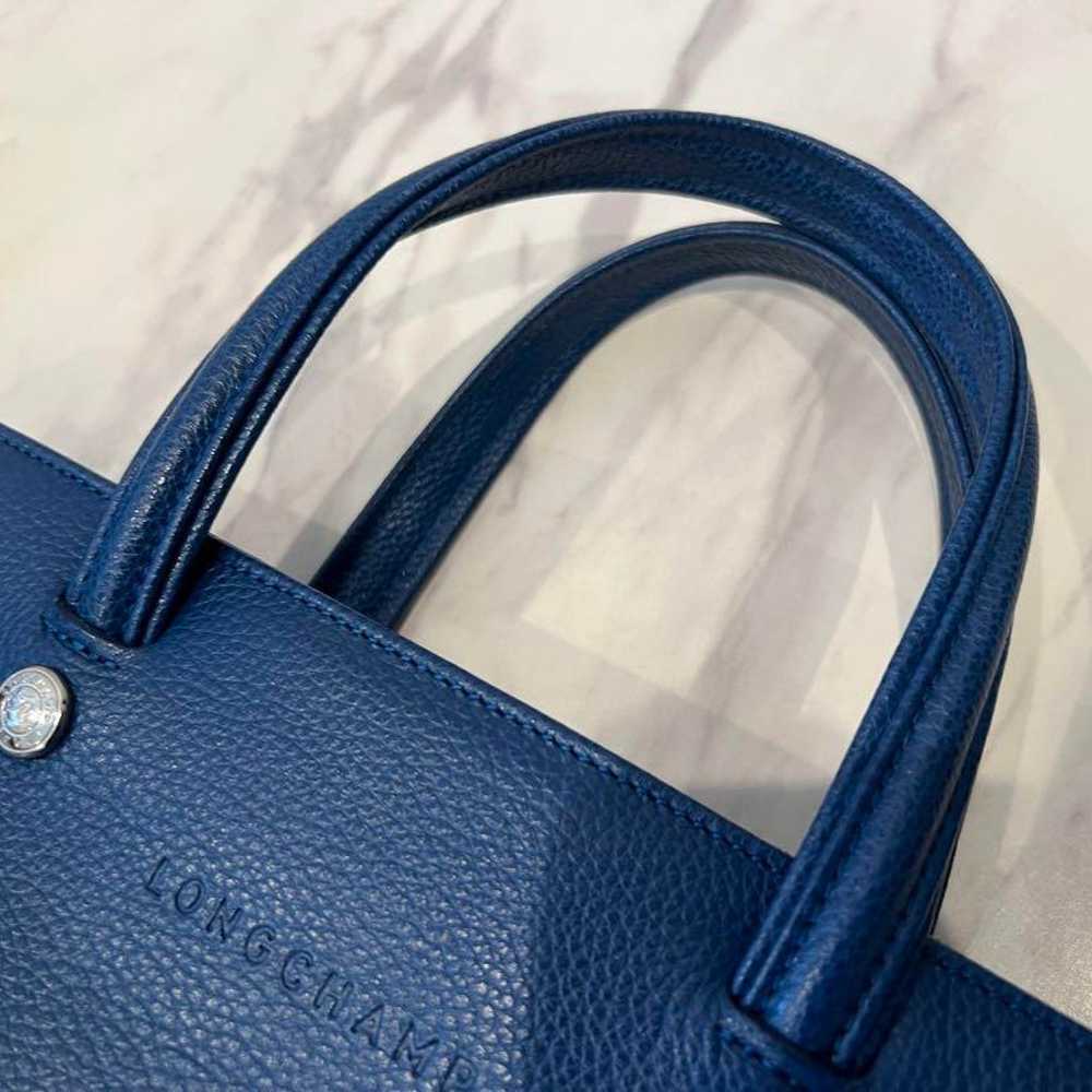 【Excellent Condition】Longchamp Blue Leather Handb… - image 10