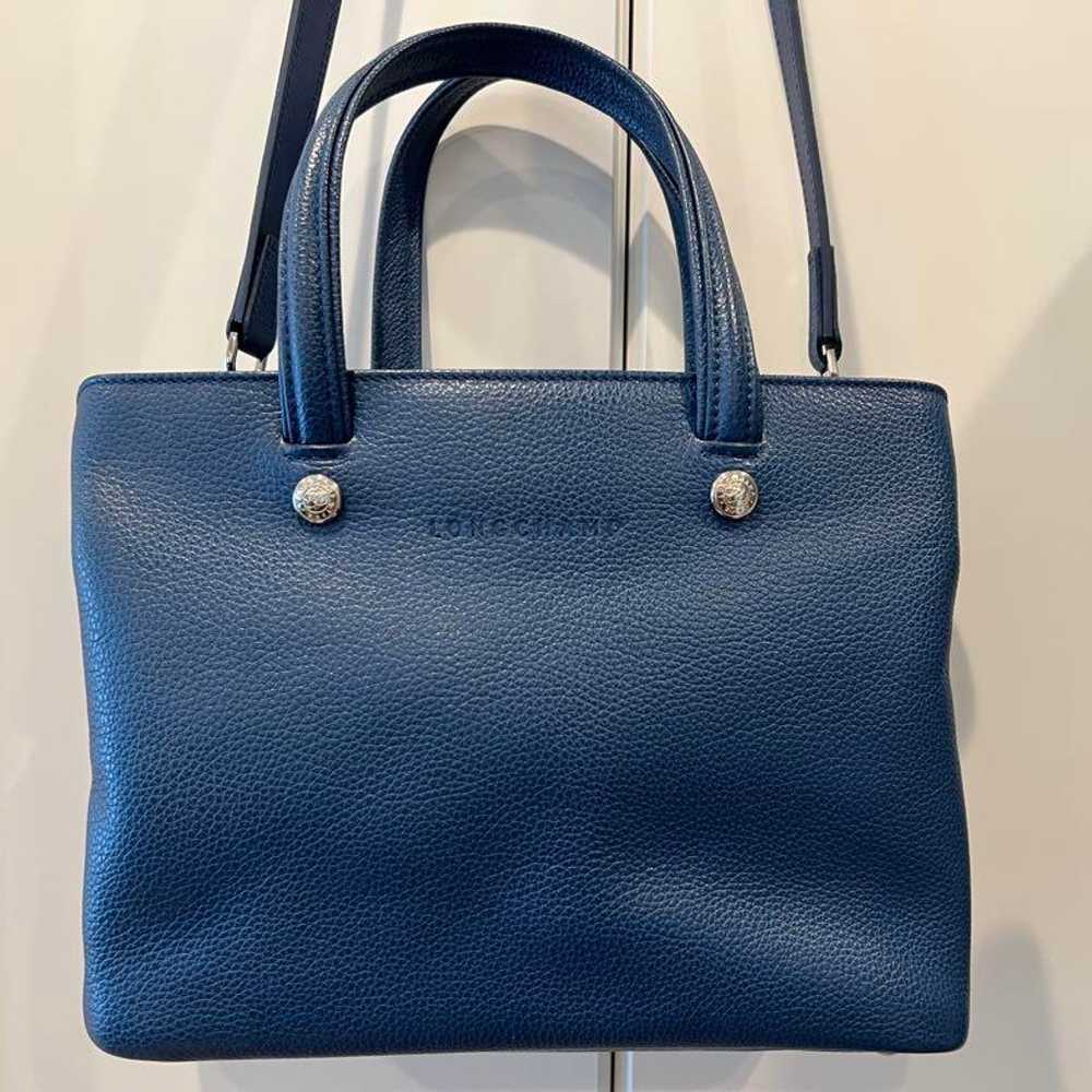 【Excellent Condition】Longchamp Blue Leather Handb… - image 2