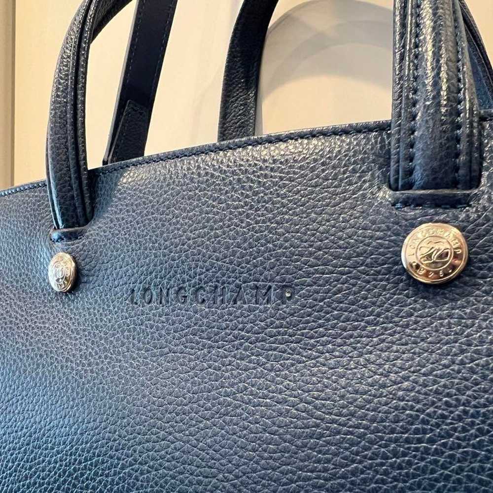 【Excellent Condition】Longchamp Blue Leather Handb… - image 4