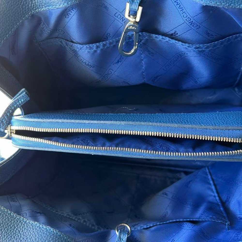 【Excellent Condition】Longchamp Blue Leather Handb… - image 7