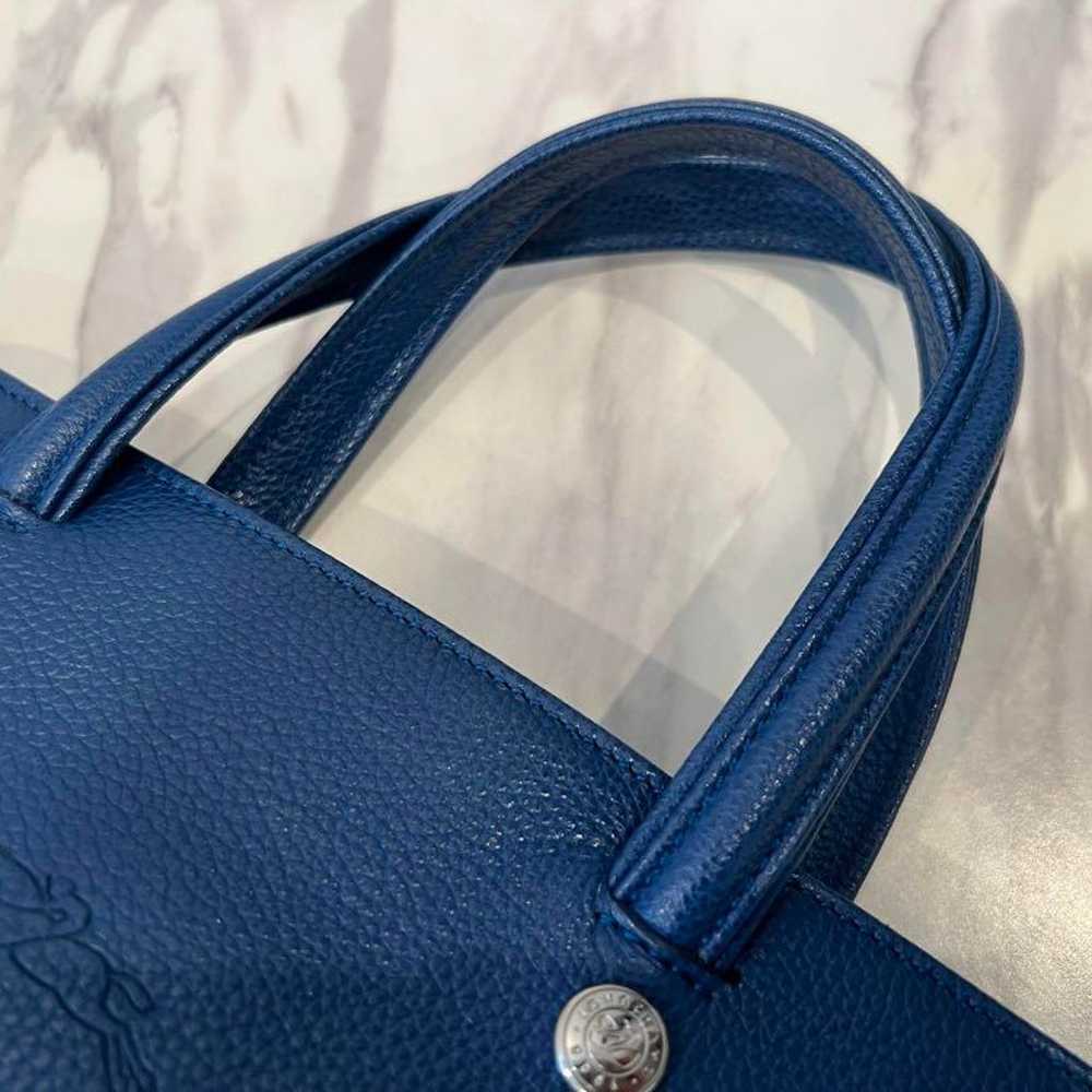 【Excellent Condition】Longchamp Blue Leather Handb… - image 9