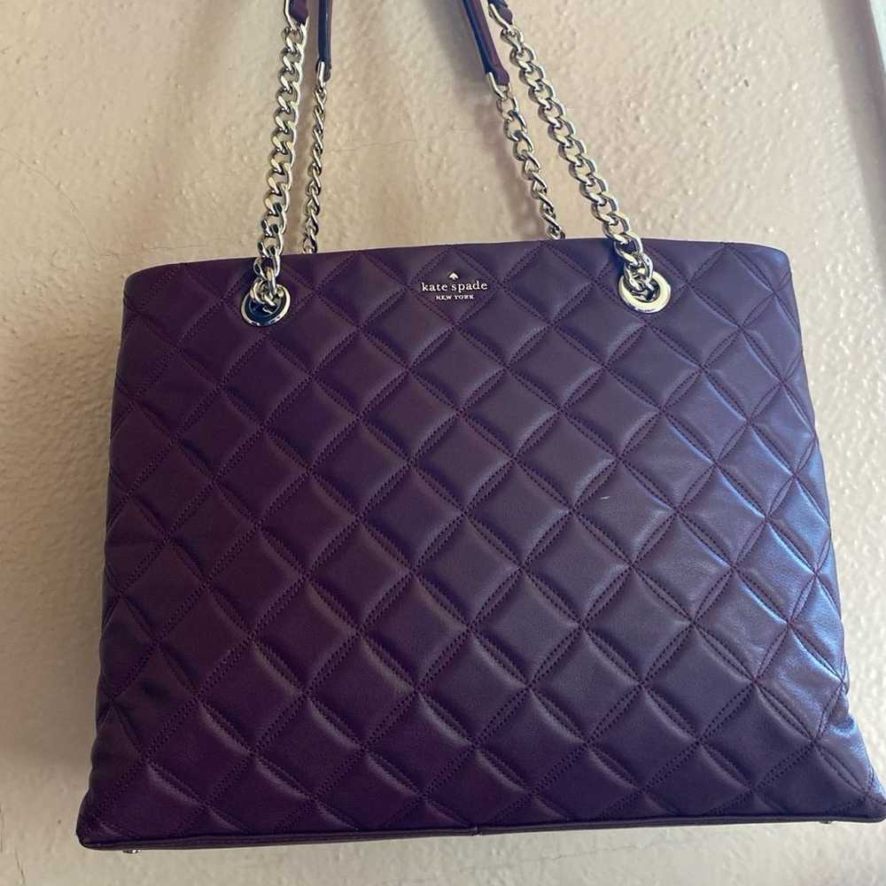 Kate spade purse purple quilted purse - image 1