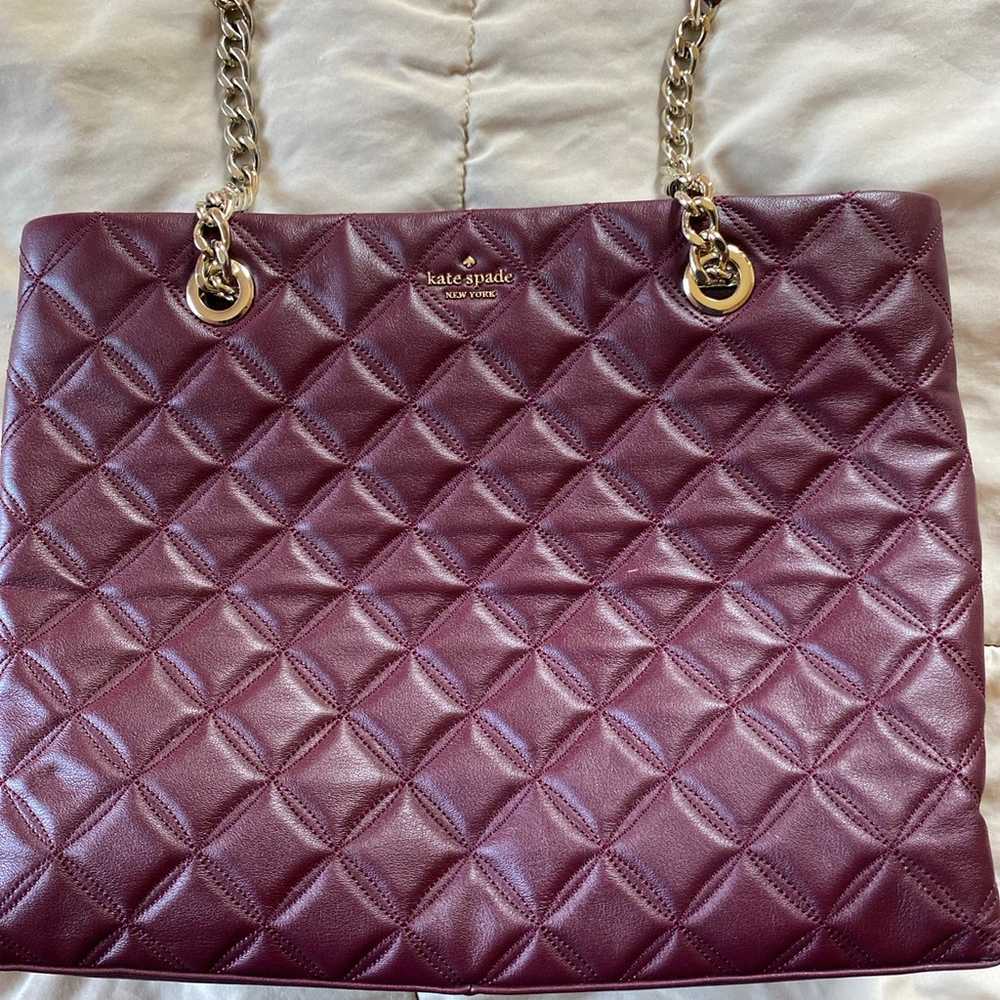 Kate spade purse purple quilted purse - image 2