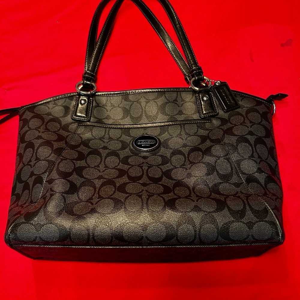 Black Coach signature C smoke black purse and mat… - image 2