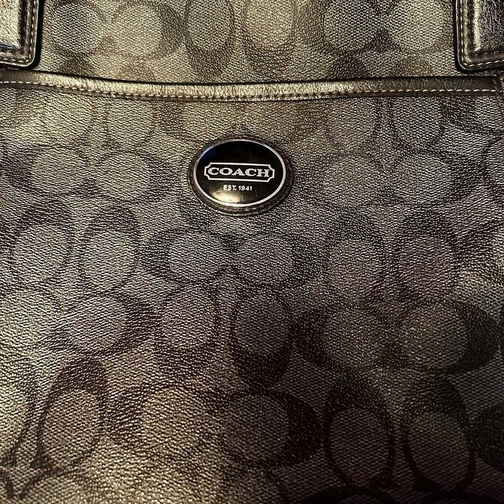 Black Coach signature C smoke black purse and mat… - image 3