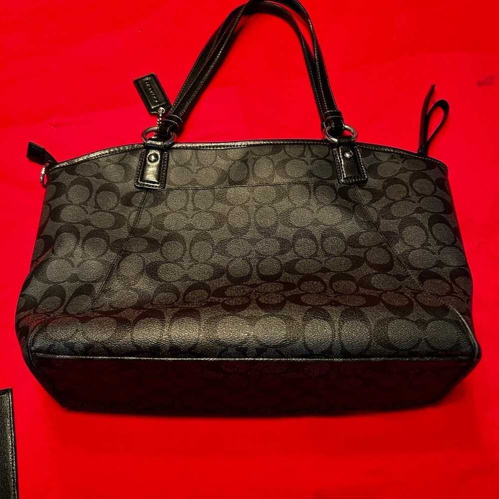 Black Coach signature C smoke black purse and mat… - image 7