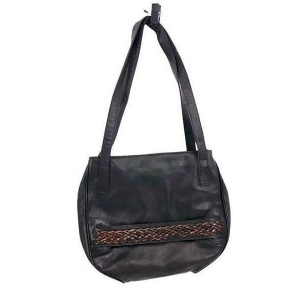 Cassis Genuine Italian Leather Black Shoulder Bag… - image 1