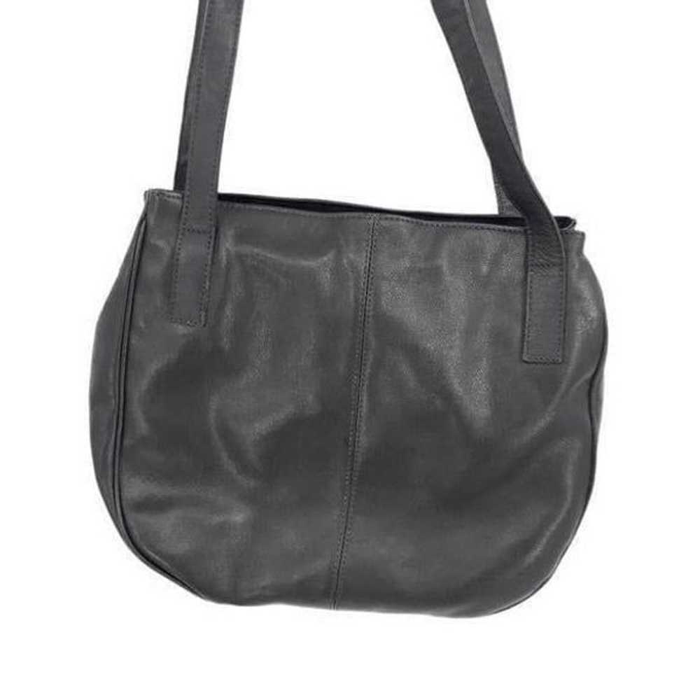 Cassis Genuine Italian Leather Black Shoulder Bag… - image 4