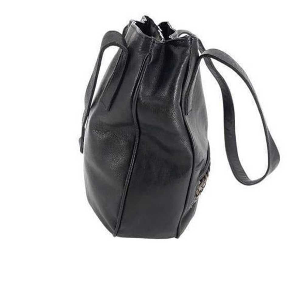 Cassis Genuine Italian Leather Black Shoulder Bag… - image 7