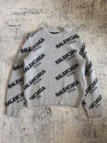 Balenciaga Balenciaga Paris Allover Knit Sweat