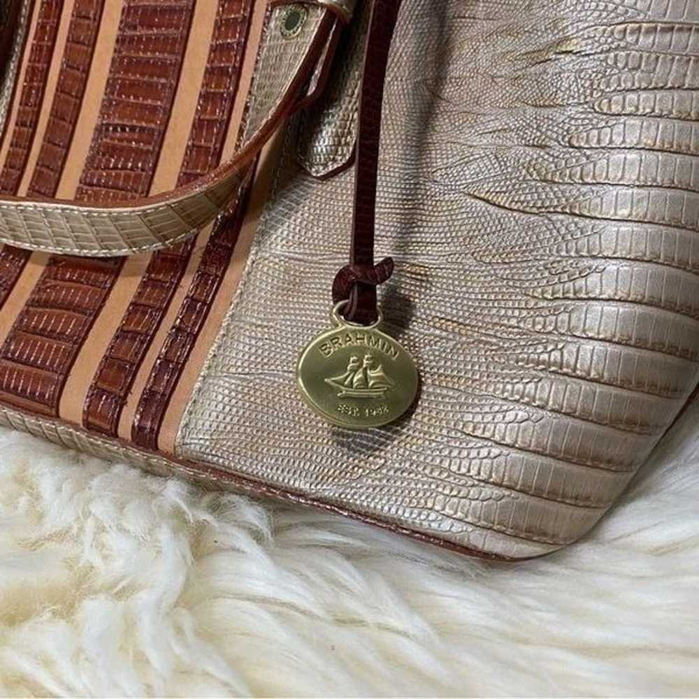 BRAHMIN MINI ASHER in CABANA VINEYARD Cream & Bro… - image 4