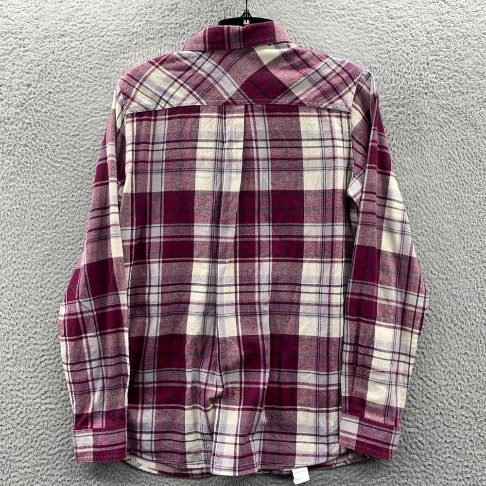 Vintage White Plaid Long Sleeve Button Up Blouse … - image 2