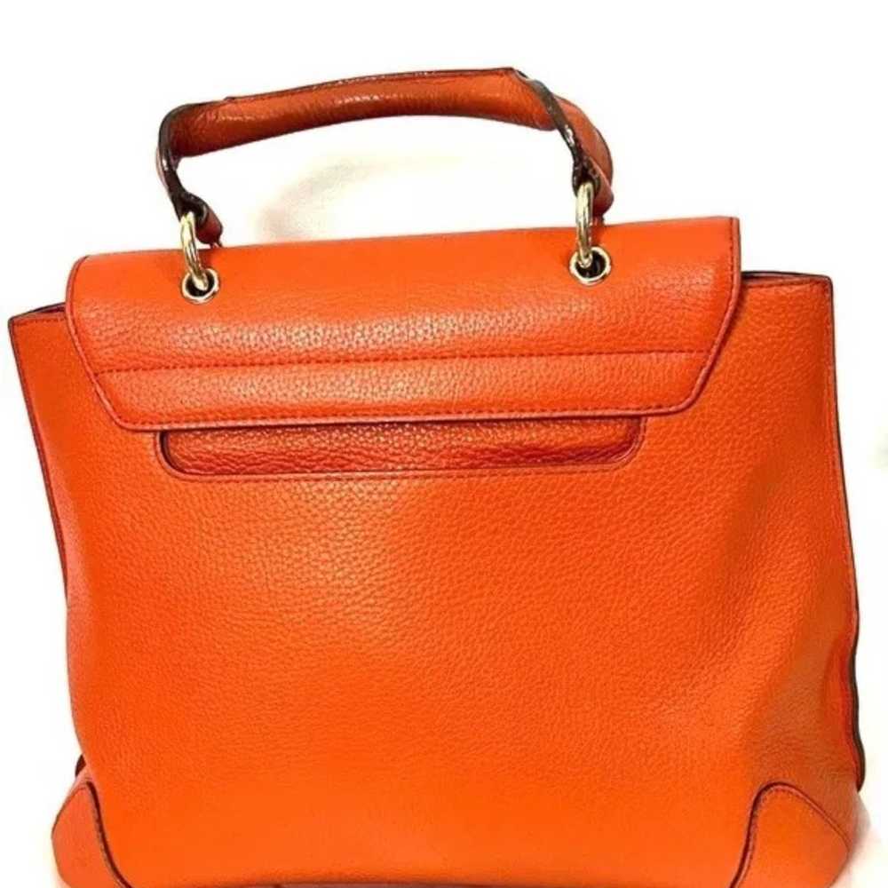 MCM Handbags Orange Leather Satchel Purse Small T… - image 2