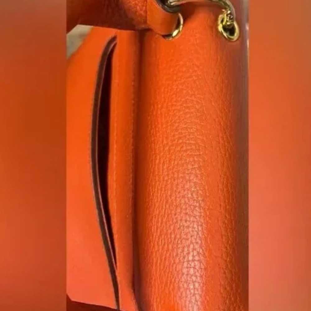 MCM Handbags Orange Leather Satchel Purse Small T… - image 3