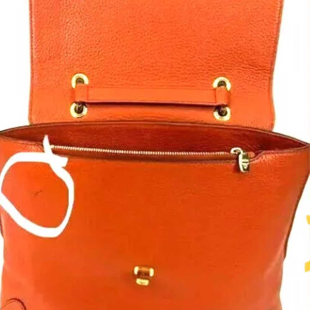 MCM Handbags Orange Leather Satchel Purse Small T… - image 8