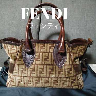 FENDI Handbag Etnico FF Zucca Pattern