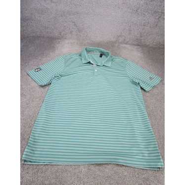 Adidas Authentic Mens Medium Striped Green Golf S… - image 1