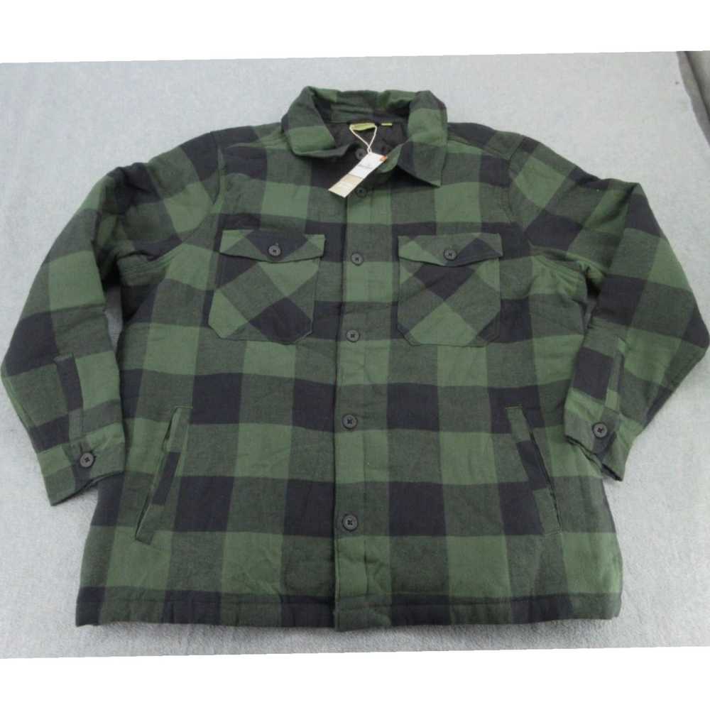 J Brand Mens XL Green Plaid Long Sleeve Quilted B… - image 1