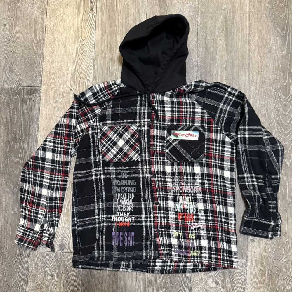 Costume Made × Handmade Redacted flannel hoodie - image 3