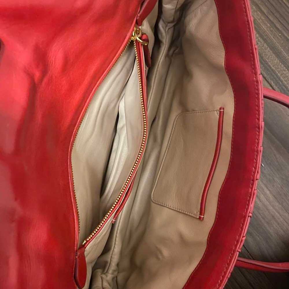 PRADA Red Handbag with Gathered Detailing - image 5