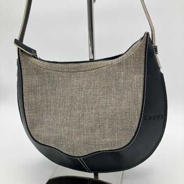 【Rare】LOEWE Hobo Canvas Leather Shoulder Bag