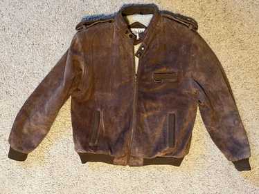 ジャケット・アウター 80s schott suede leather jacket 42 Schott Suede Leather bomber Jacket Blouson Men Size 42 Brown