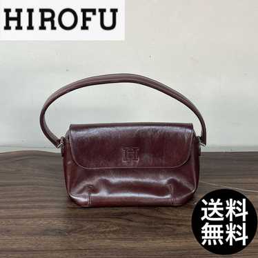 Hirofu Hirov Dark Navy Leather Shoulder Bag Genuine