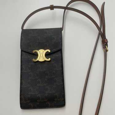 CELINE Smartphone Shoulder Bag Triomphe