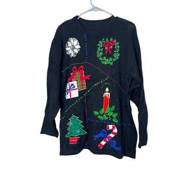 Other Vintage Ugly Christmas Sweater Embroidered … - image 1