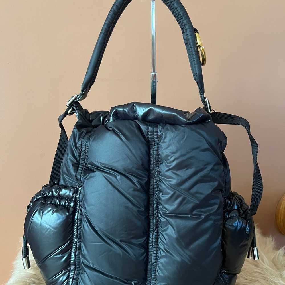 Moncler Black Down Drawstring Shoulder Bag With S… - image 4