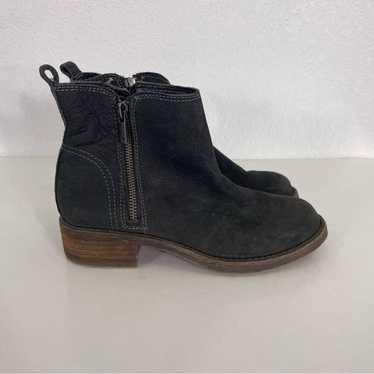 Lucky Brand Grey Leather Suede Side Zipper Booties