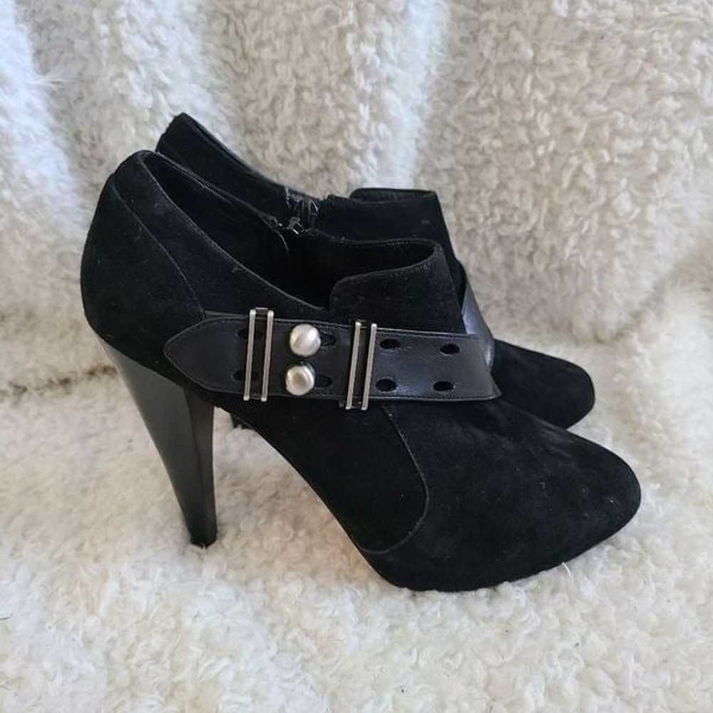 Saks Fifth Avenue Black Suede Leather Booties sz … - image 1